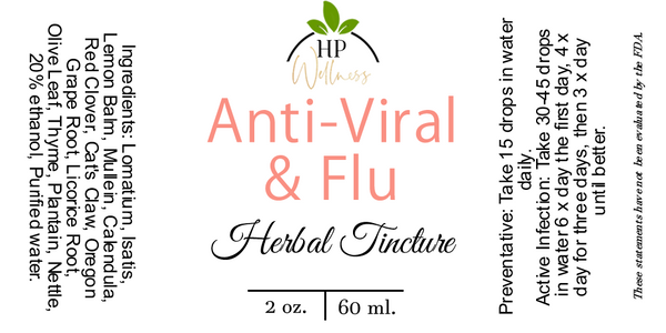Newly Updated Formula! Anti-Viral & Flu Herbal Tincture, 2 oz. - Summer Sale Until August 14th!