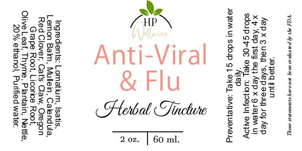 Newly Updated Formula! Anti-Viral & Flu Herbal Tincture, 2 oz.